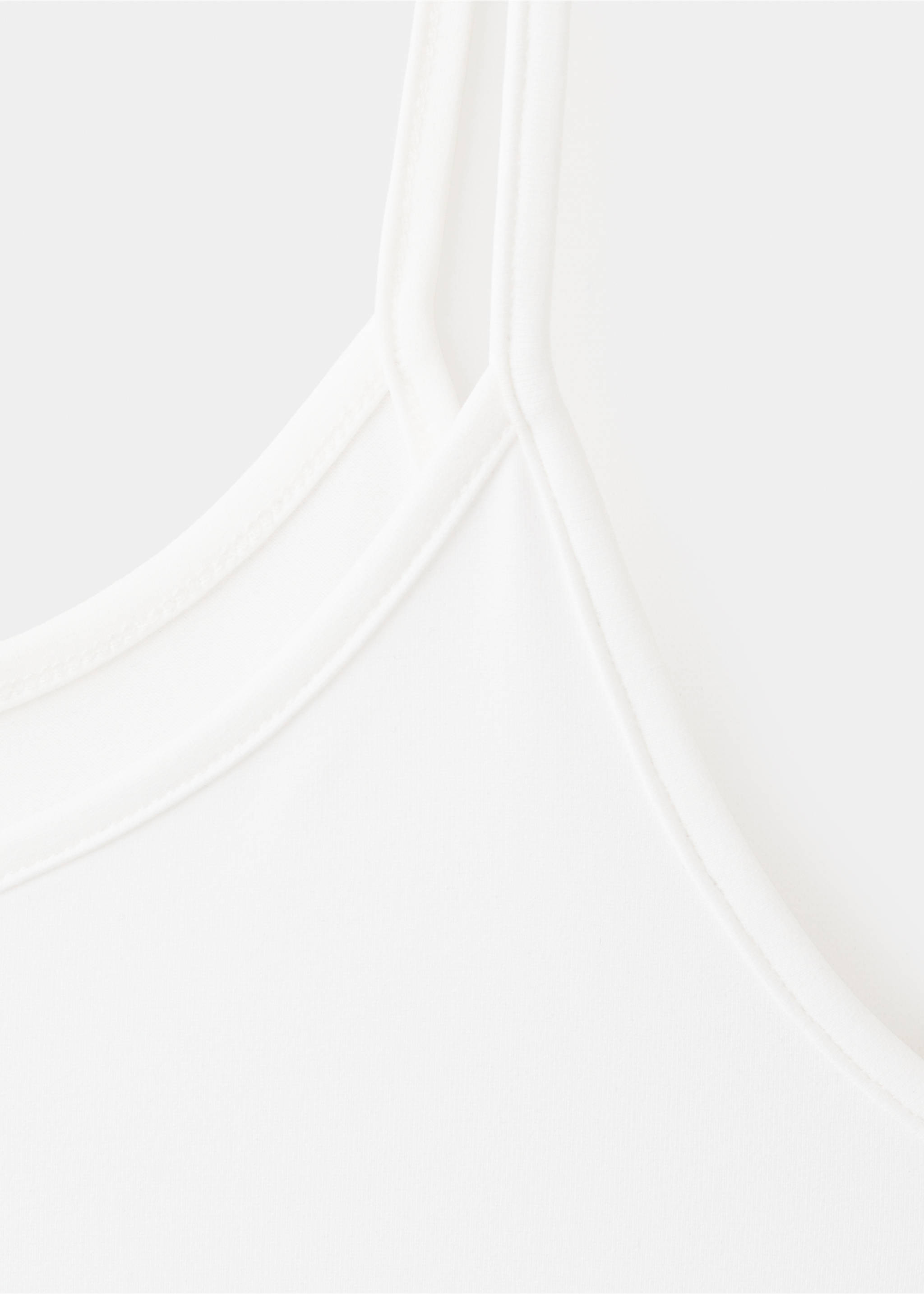 Fitted top with thin straps - Details of the article 8, Off White. Ref: 37031414-00.