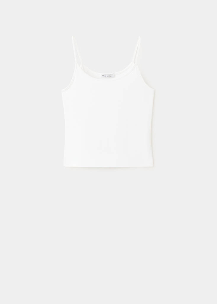 Fitted top with thin straps — Off White
