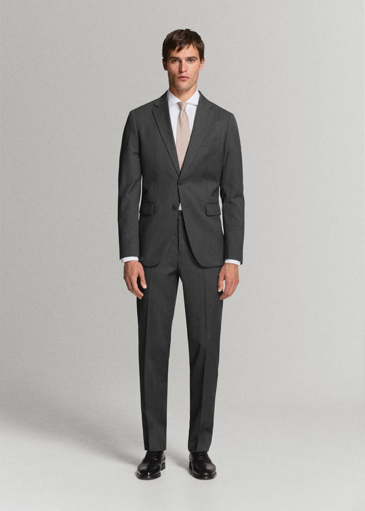 Turin 100% wool suit trousers — Grey