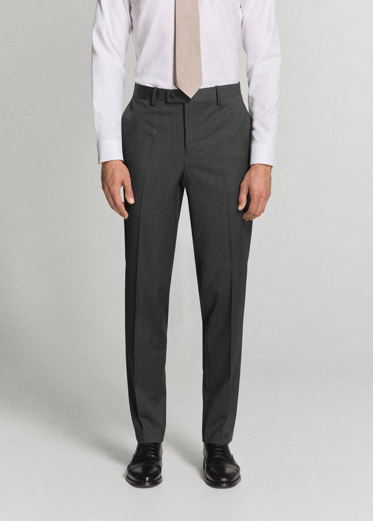 Turin 100% wool suit trousers — Grey