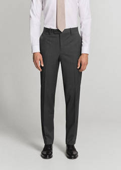Turin suit trousers, 100% virgin wool, slim fit — Grey 1