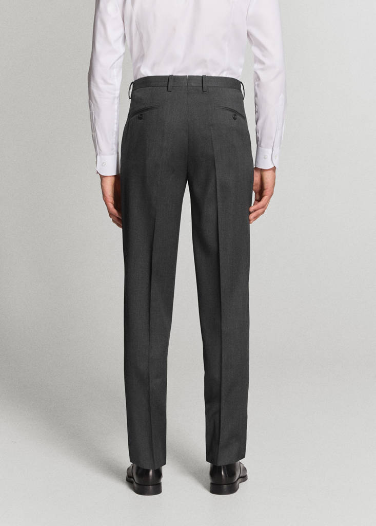 Turin 100% wool suit trousers — Grey