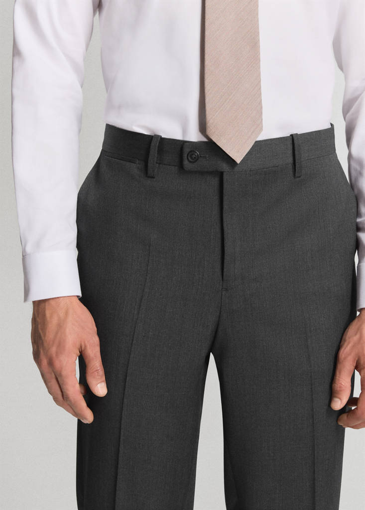 Turin 100% wool suit trousers — Grey