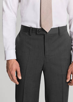 Turin suit trousers, 100% virgin wool, slim fit — Grey 4