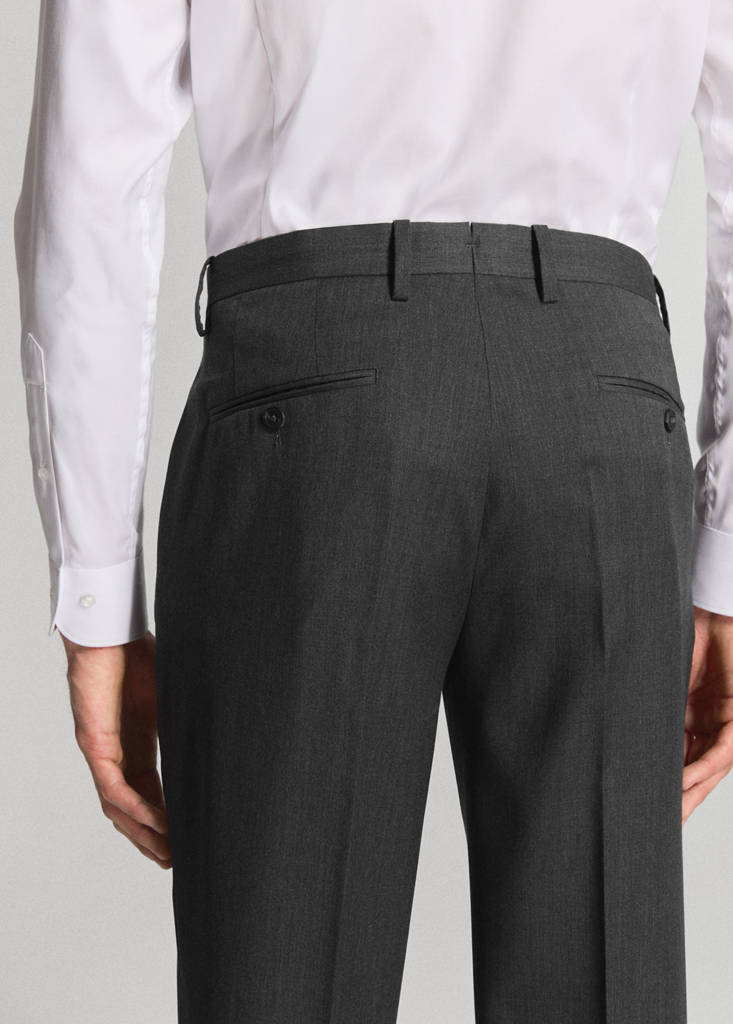 Turin 100% wool suit trousers — Grey