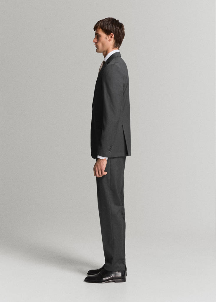 Turin 100% wool suit trousers — Grey