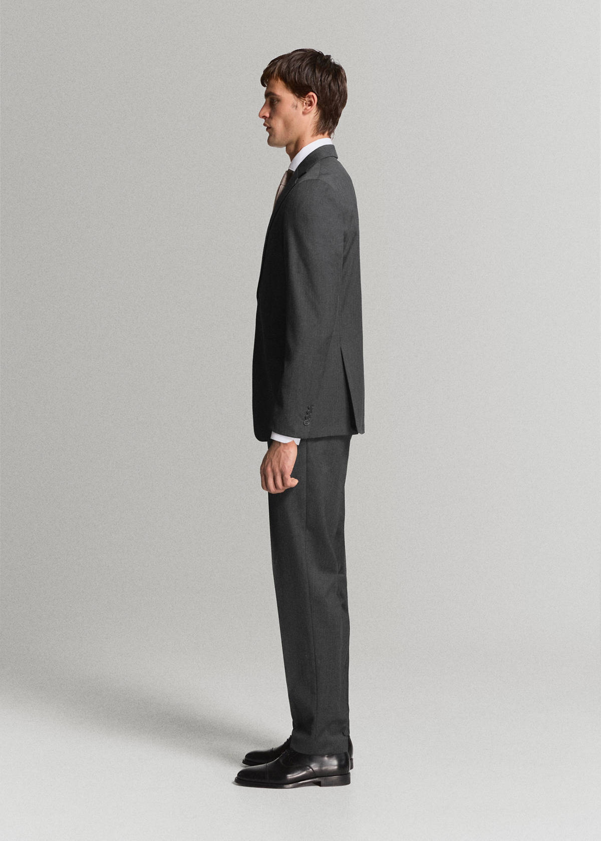 Turin suit trousers, 100% virgin wool, slim fit — Grey
