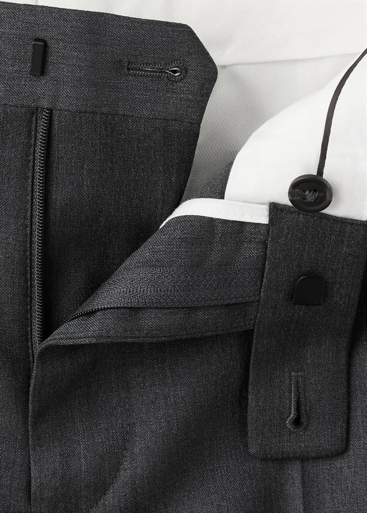 Turin 100% wool suit trousers — Grey