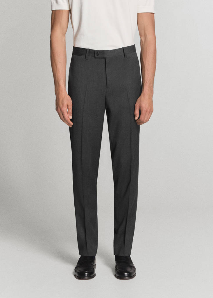 Turin 100% wool suit trousers — Grey