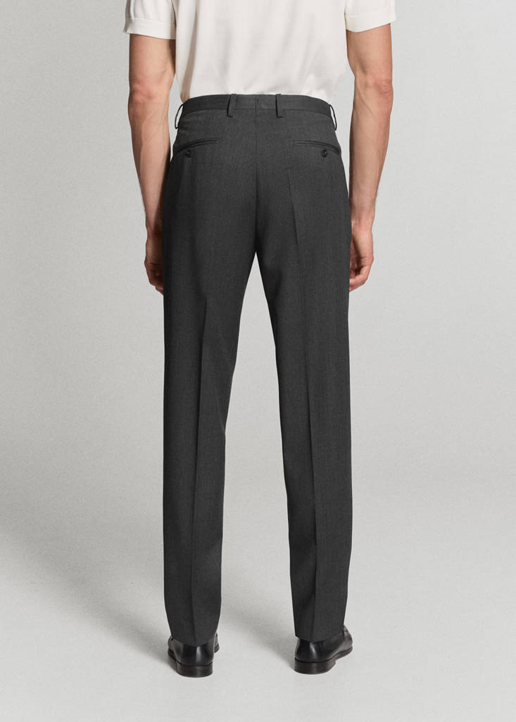 Turin 100% wool suit trousers — Grey