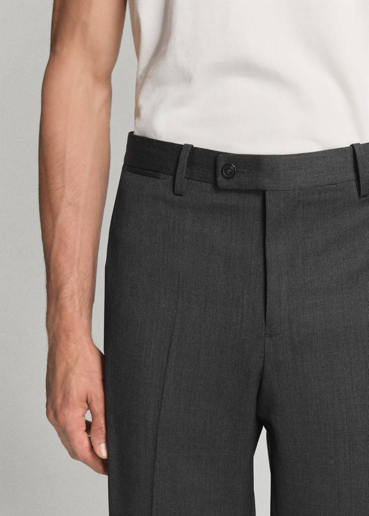 Turin 100% wool suit trousers — Grey