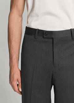 Turin suit trousers, 100% virgin wool, slim fit — Grey 13