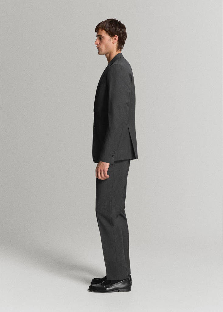 Turin 100% wool suit trousers — Grey