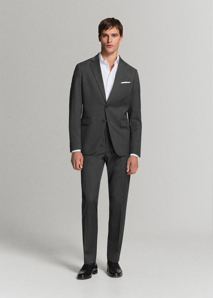 Turin 100% wool suit trousers — Grey