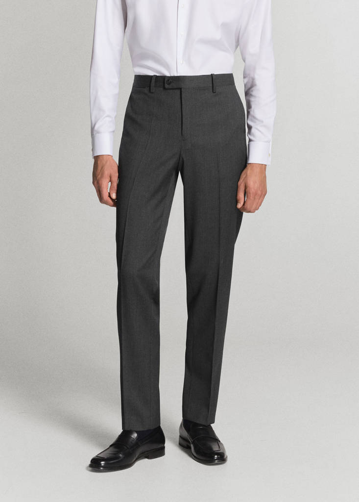 Turin 100% wool suit trousers — Grey