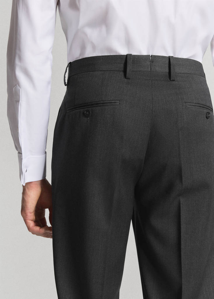 Turin 100% wool suit trousers — Grey