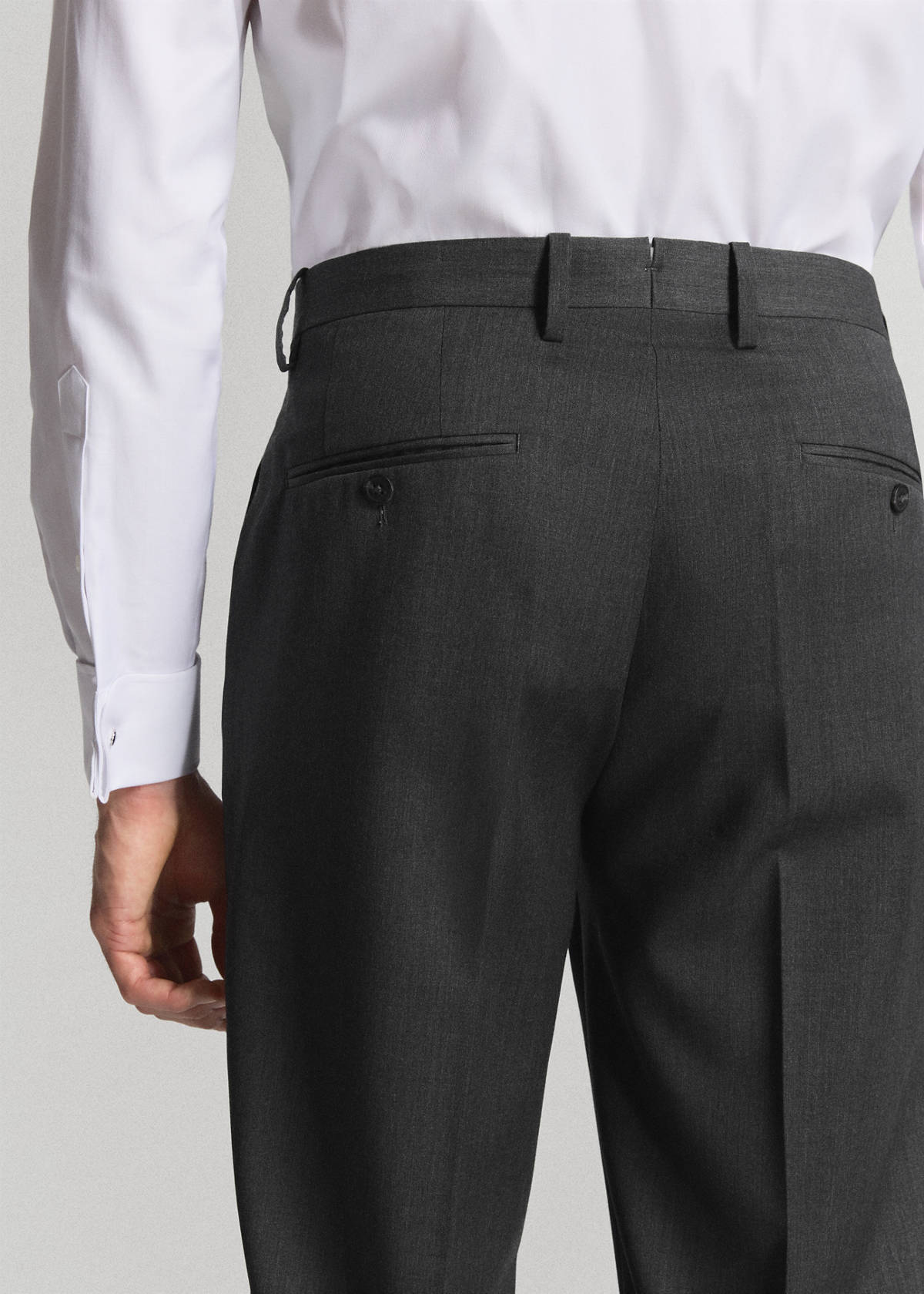 Turin suit trousers, 100% virgin wool, slim fit — Grey