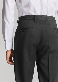 Turin suit trousers, 100% virgin wool, slim fit — Grey 19
