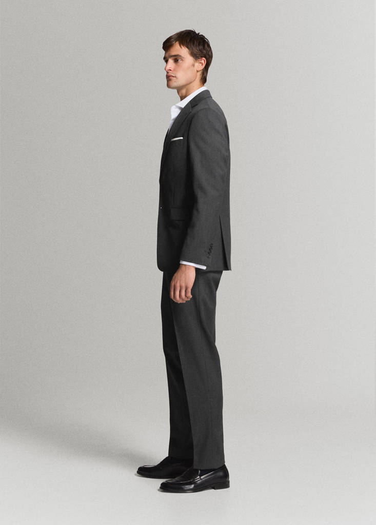 Turin 100% wool suit trousers — Grey