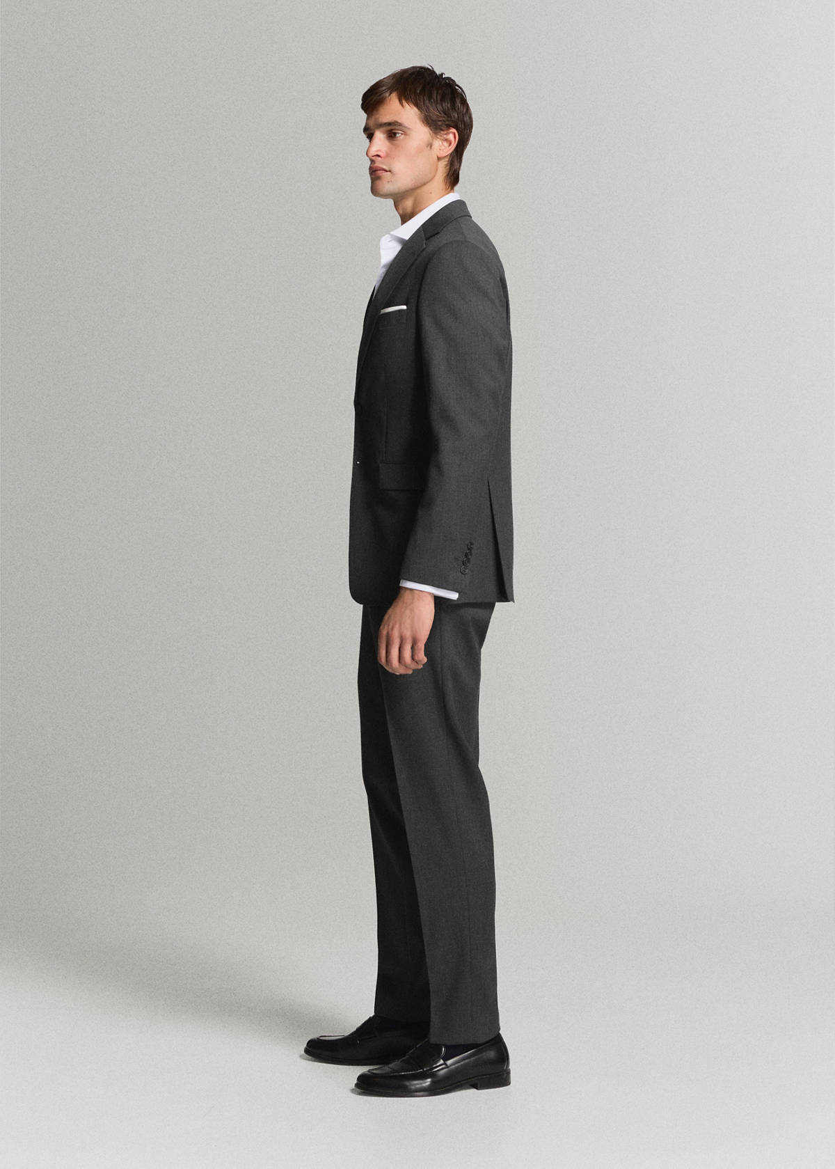 Turin suit trousers, 100% virgin wool, slim fit — Grey