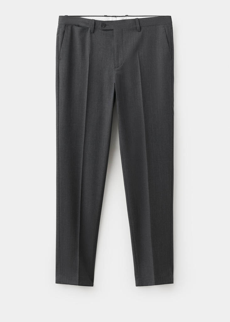 Turin 100% wool suit trousers — Grey