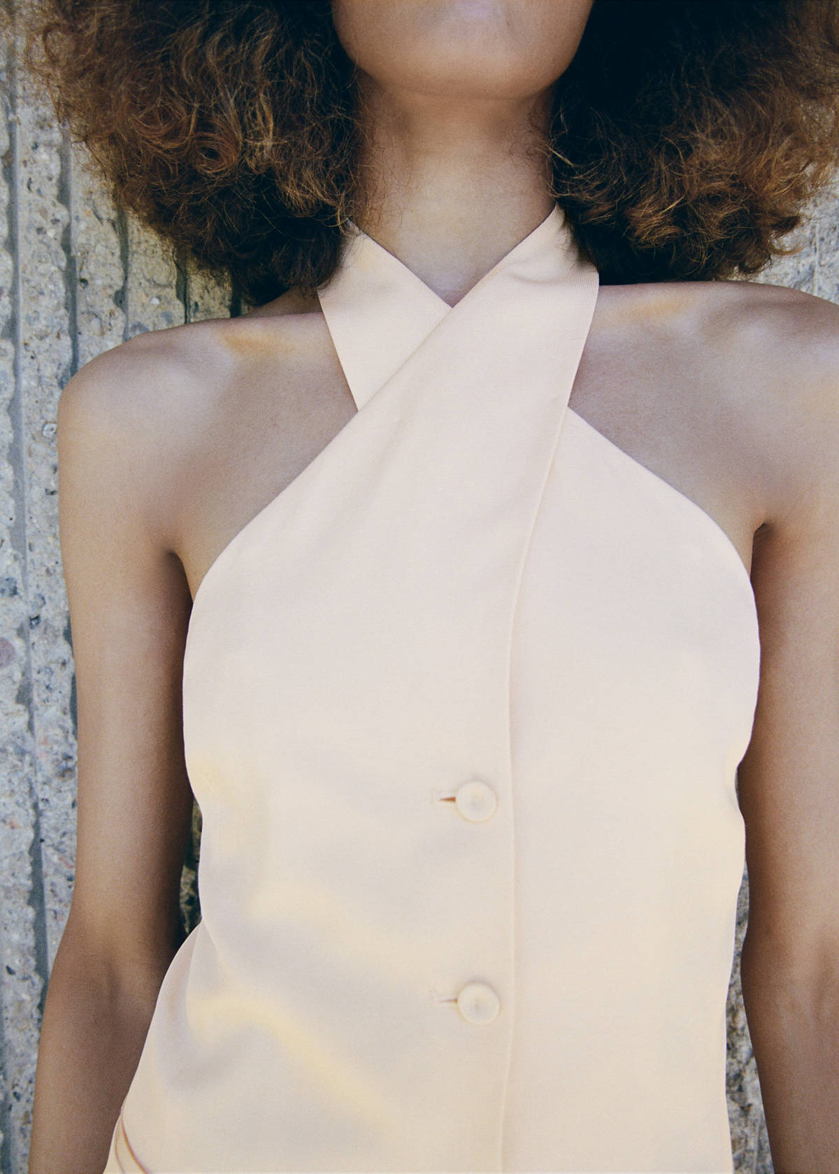 Double-breasted linen waistcoat — Ecru