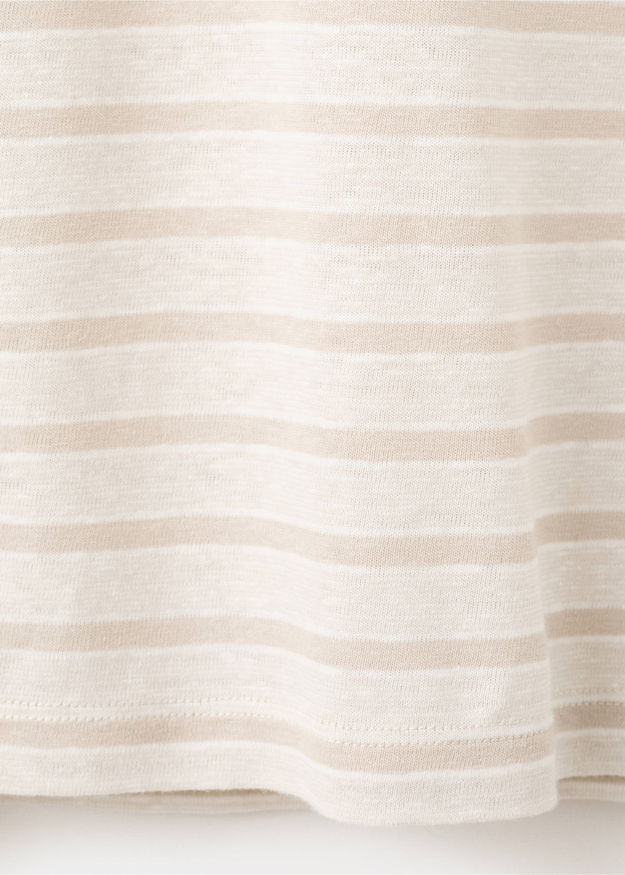 Striped linen T-shirt - Details of the article 0, Beige. Ref: 37031419-00.