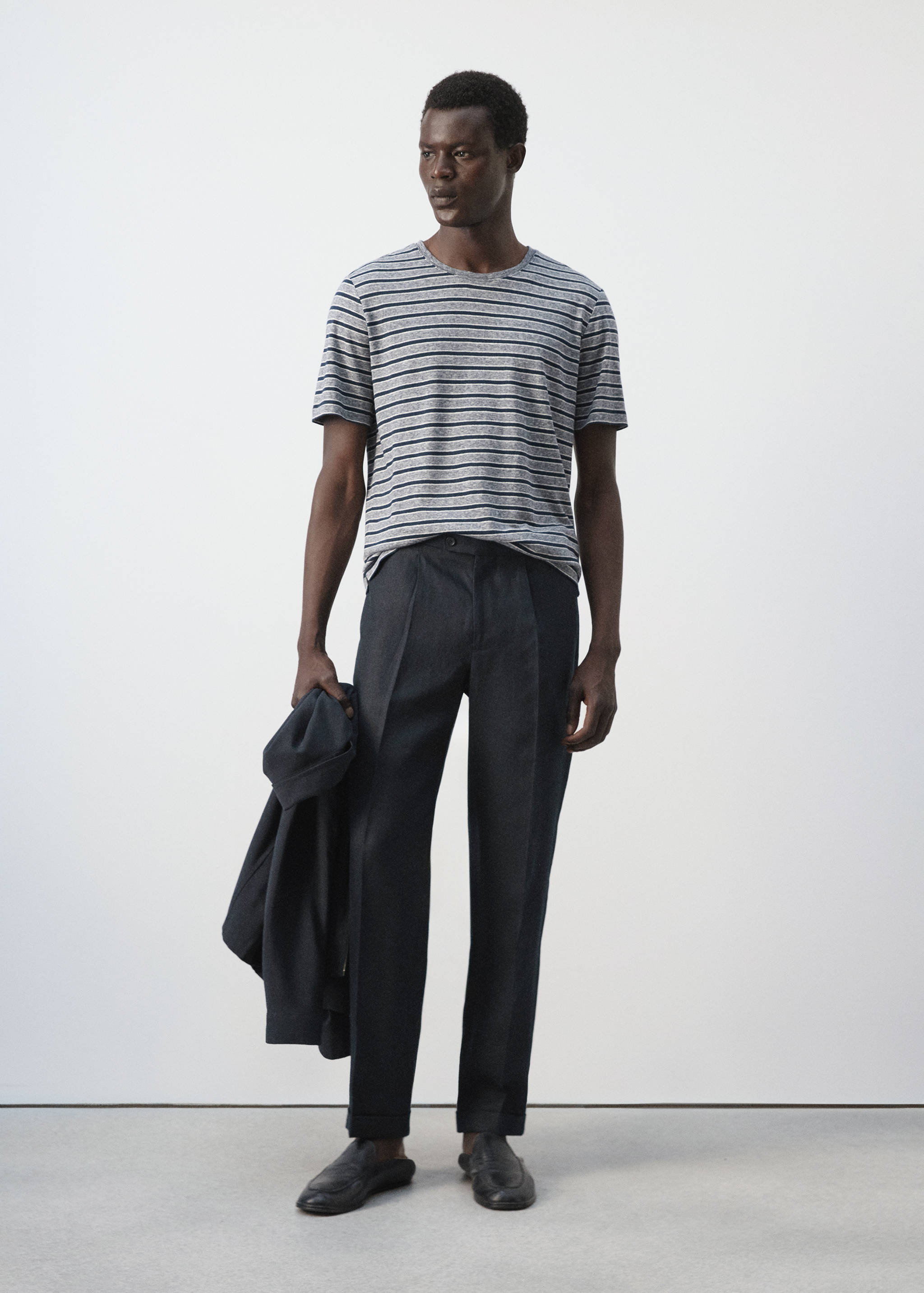 Striped linen T-shirt - General plane