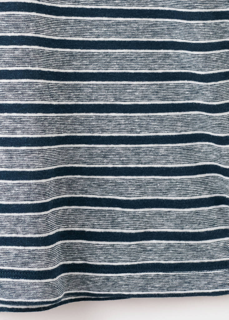 Linen blend striped T-shirt — Navy