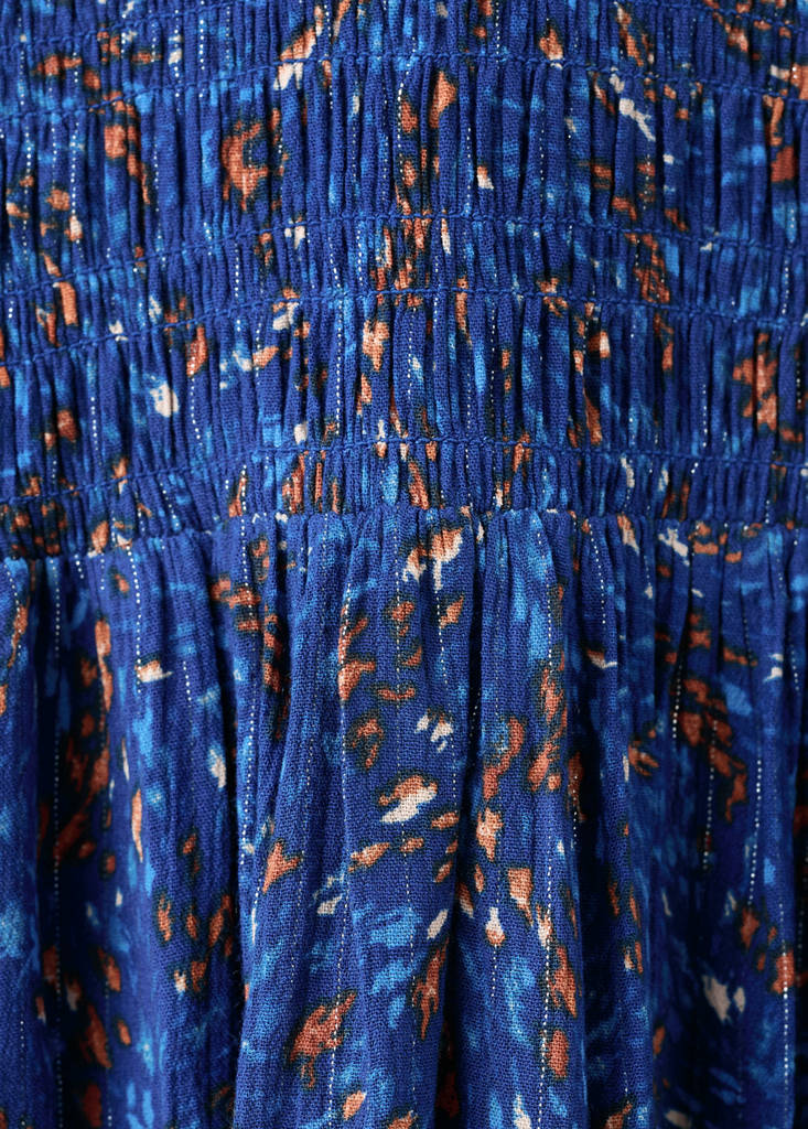 Long printed dress — Dark Navy
