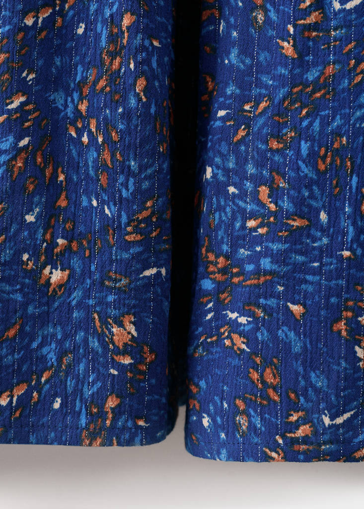 Long printed dress — Dark Navy