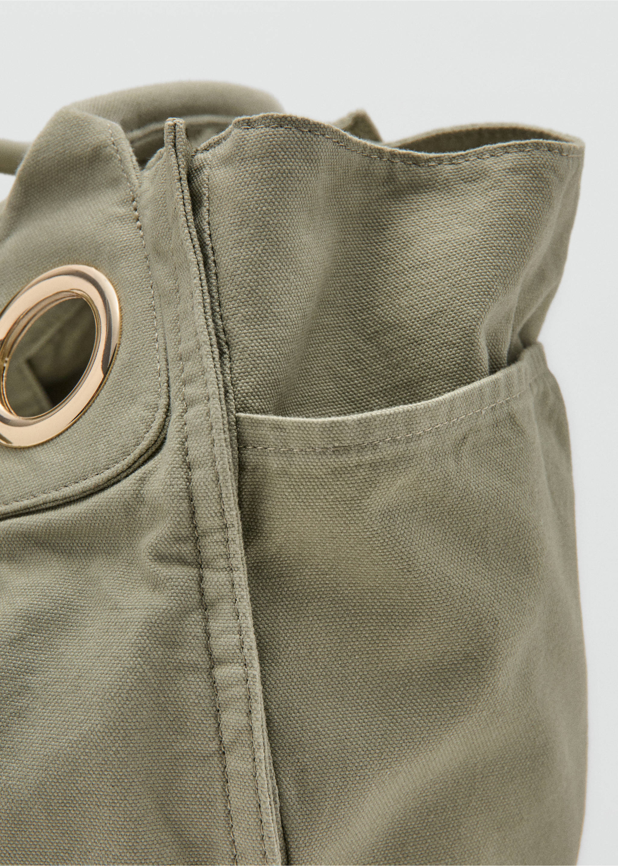 Bolso tote 100% algodón - Detalle del artículo 2, Verde agua. Ref: 37031426-00.