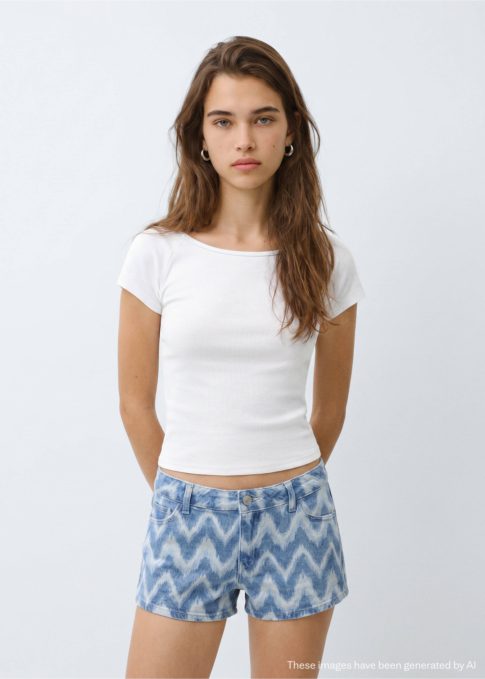 Essential cotton-blend T-shirt - Medium plane, Off White. Ref: 37031427-00.