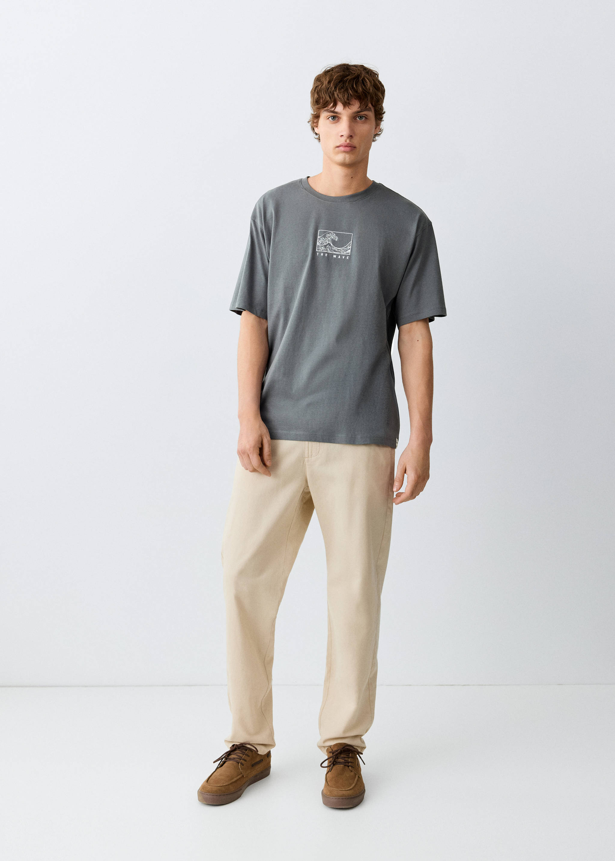 Cotton T-shirt with print detail - General plane