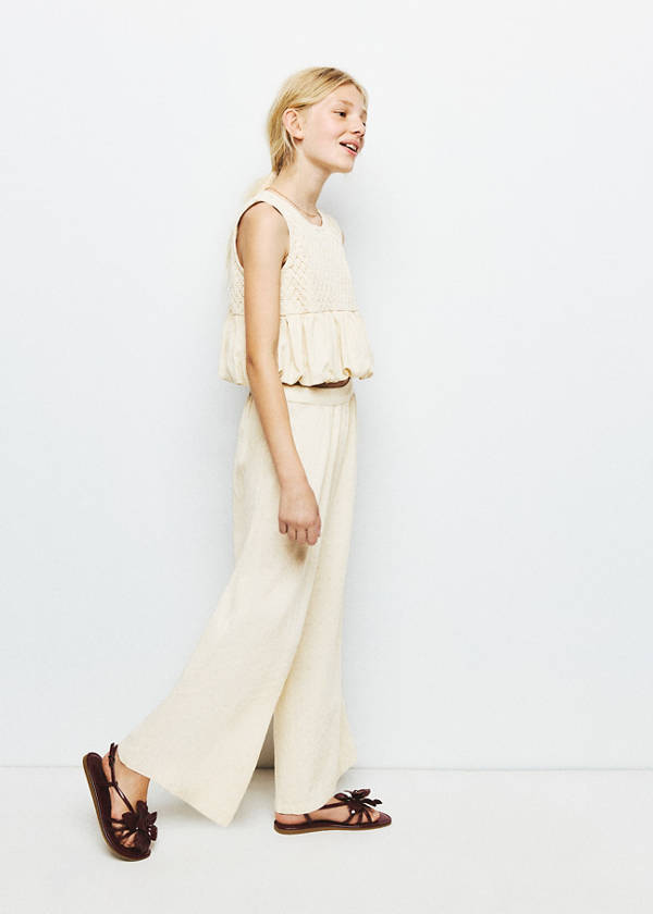 Cotton linen trousers — Ecru