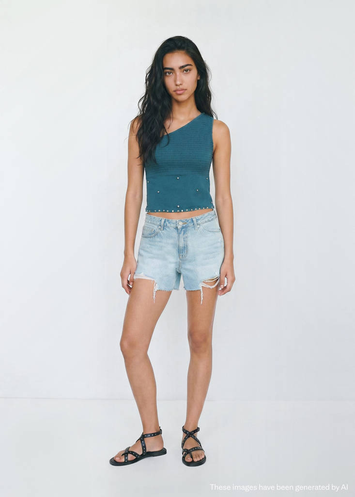 Frayed detail shorts — Light Blue