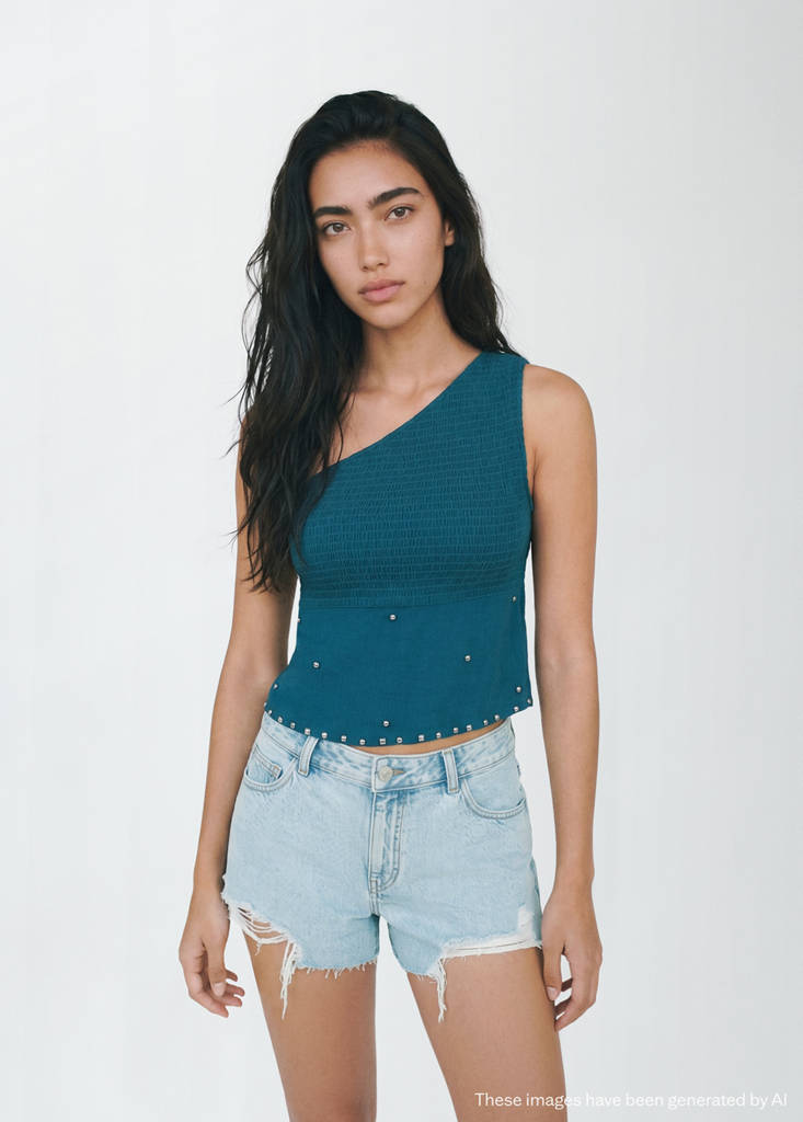 Frayed detail shorts — Light Blue