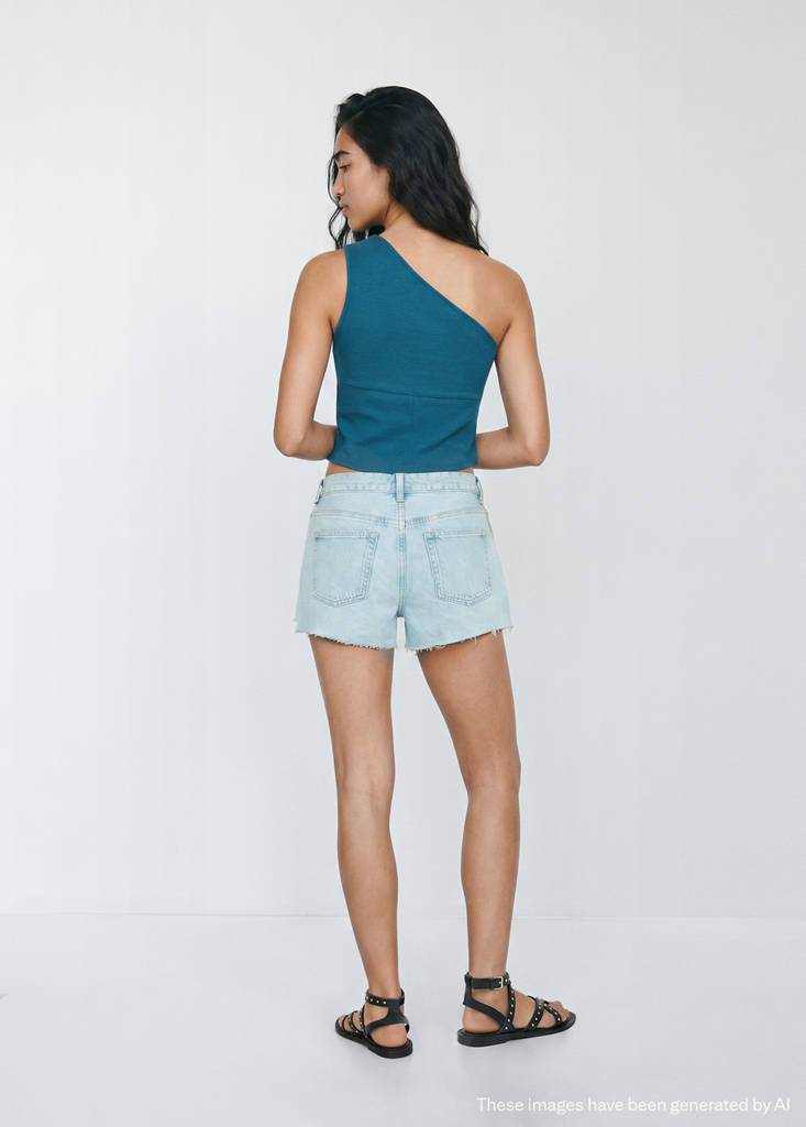 Frayed detail shorts — Light Blue