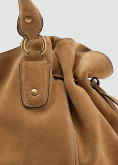 Suede shoulder bag — Medium Brown 4