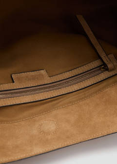 Suede shoulder bag — Medium Brown 5