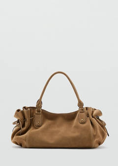 Suede shoulder bag — Medium Brown 6