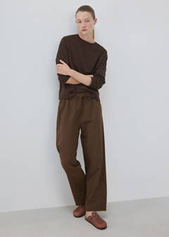 Seersucker striped two-piece pyjamas — Brown 2