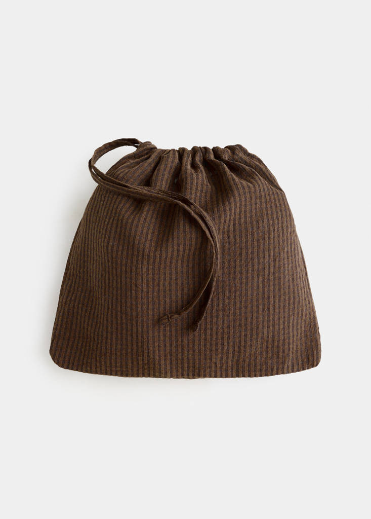 Seersucker striped two-piece pyjamas — Brown