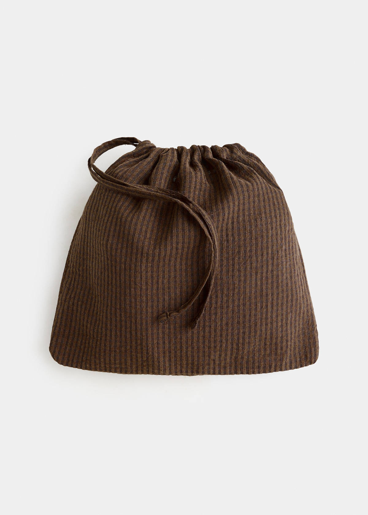 Seersucker striped two-piece pyjamas — Brown