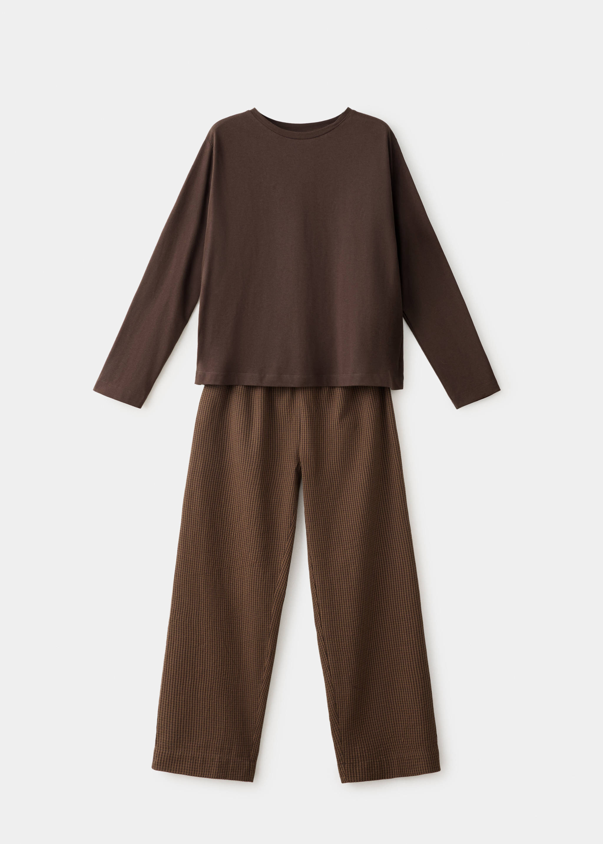 Zweiteiliges Pyjama-Set aus Seersucker mit Streifenmuster - Artikel ohne Model