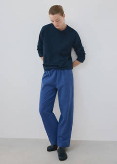 Seersucker striped two-piece pyjamas — Navy 2