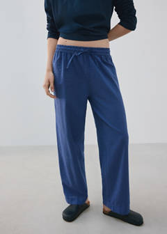 Seersucker striped two-piece pyjamas — Navy 1