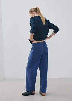 Seersucker striped two-piece pyjamas — Navy 3