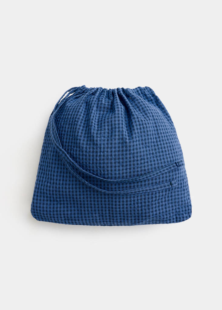 Seersucker striped two-piece pyjamas — Navy