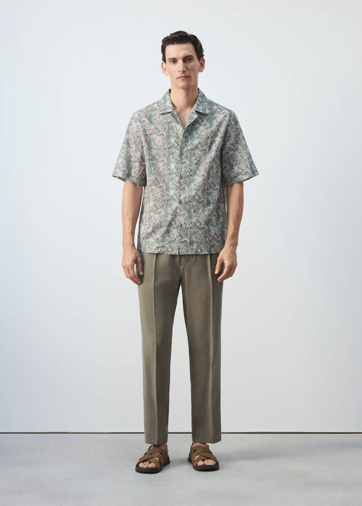 100% cotton bowling-collar shirt
